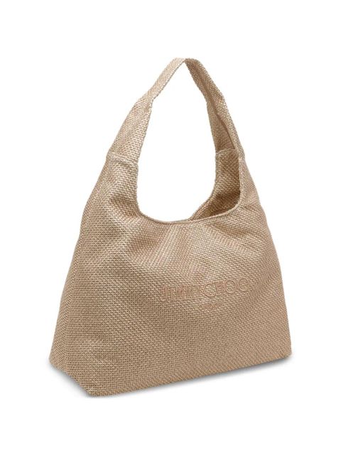 Jimmy Choo Diamond raffia shoulder bag - Neutrals