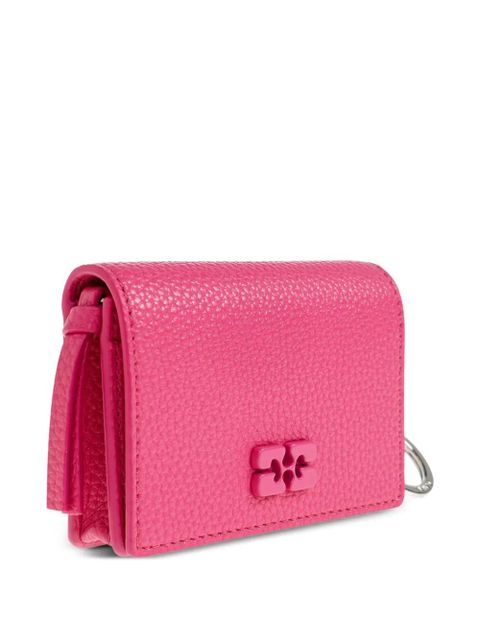 GANNI textured logo keyring - Pink