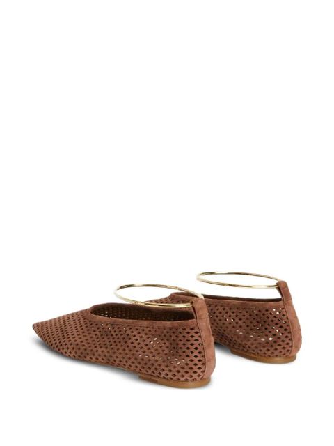 Jil Sander perforated ballerina flats - Brown