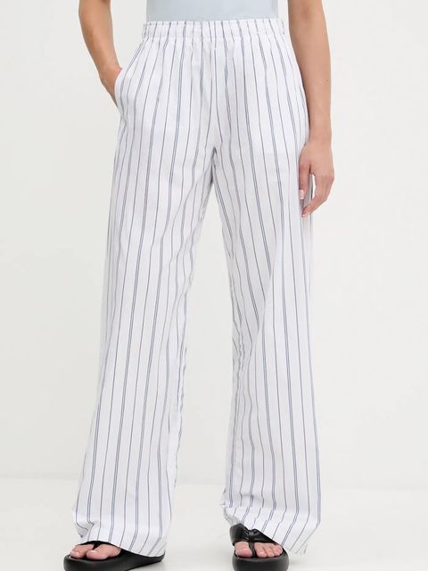 Abercrombie & Fitch spodnie bawełniane damskie kolor biały proste high waist KI156-5289 - zdjęcie produktu nr 1