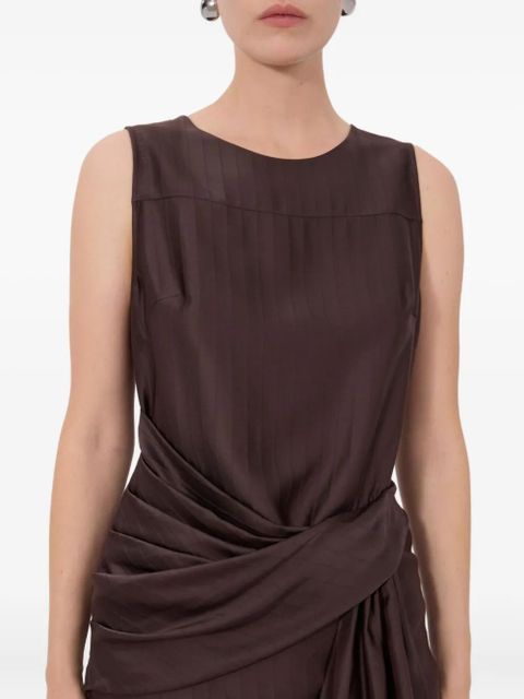 LouLou de Saison Fonda striped draped top - Brown