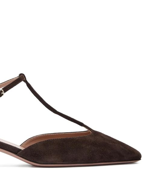 Aquazzura Sorbonne T-strap block-heel pumps - Brown - zdjęcie produktu nr 2