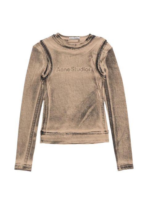 Acne Studios logo-print long-sleeve T-shirt - Neutrals - zdjęcie produktu nr 1