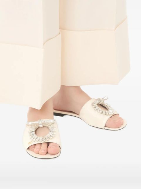 Valentino Garavani Adamantine crystal-embellished sandals - White