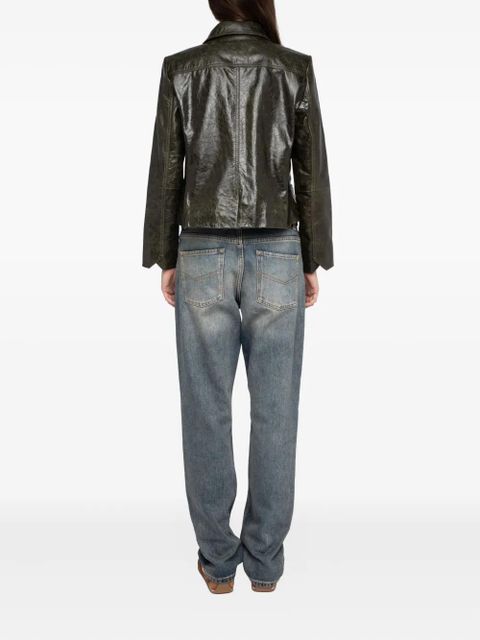 Zadig&Voltaire Liam button leather jacket - Green