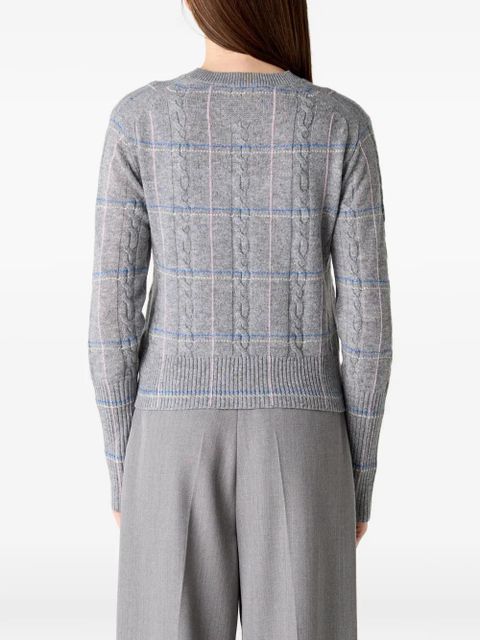 Guest In Residence check crew jumper - Grey