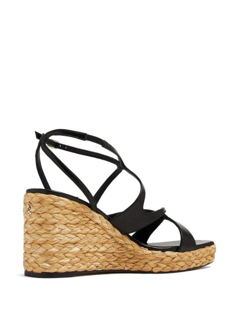 Jimmy Choo raffia leather heels - Black