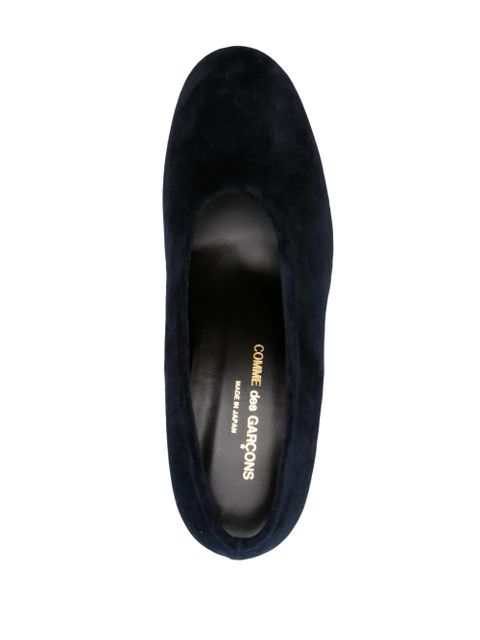Comme Des Garçons 70mm velvet pumps - Blue