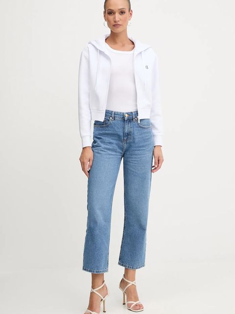 Armani Exchange bluza damska kolor biały z kapturem gładka XW000822 AF10818 - zdjęcie produktu nr 2