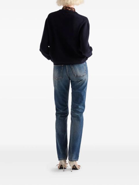 Prada ribbed crew-neck sweater - Blue - zdjęcie produktu nr 2