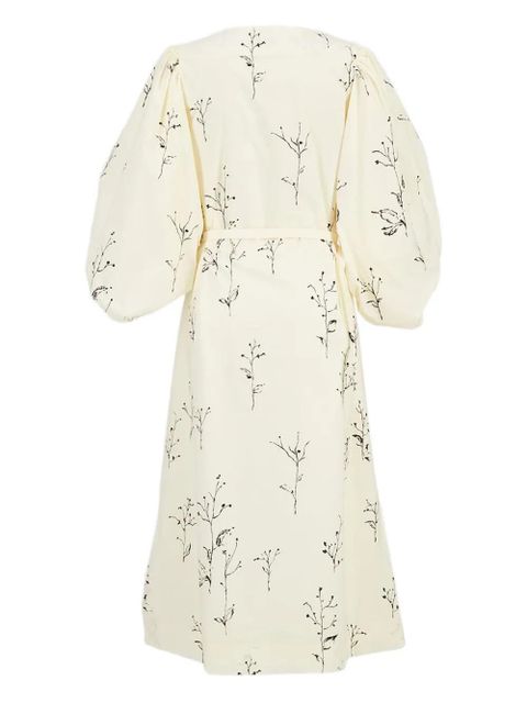 Altuzarra floral-print puff-sleeve midi dress - White - zdjęcie produktu nr 2