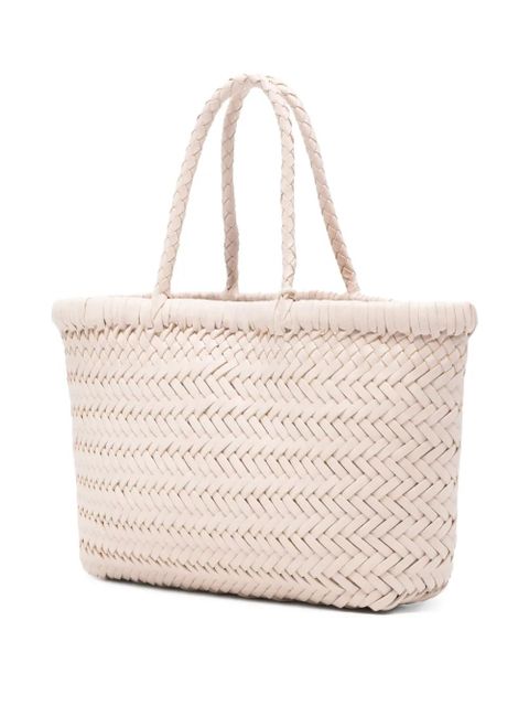 DRAGON DIFFUSION mini Flat Gora woven tote bag - Neutrals