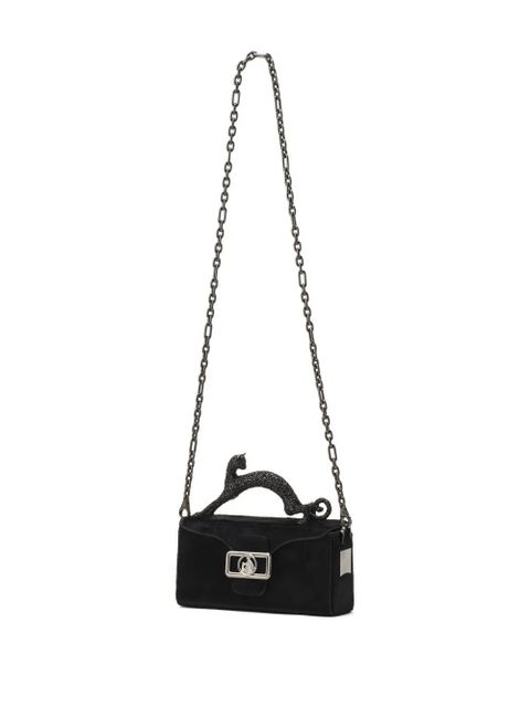 Lanvin Pencil cat leather crossbody bag - Black