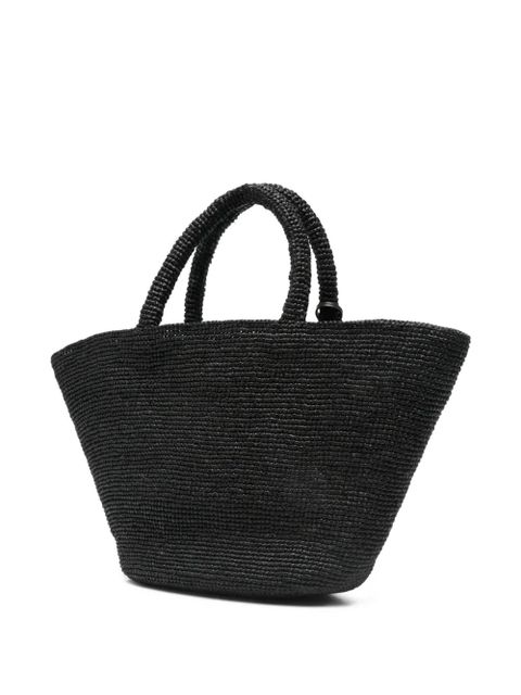Manebi Panier raffia tote bag - Black