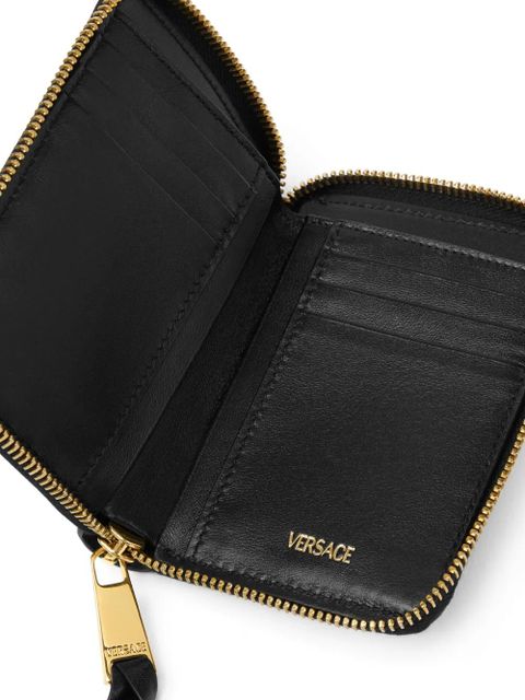Versace Tag zip-up wallet - Black