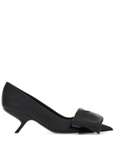 Ferragamo 105mm oversized-bow leather pumps - Black - zdjęcie produktu nr 1