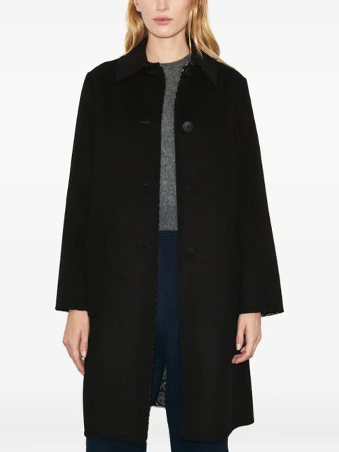 Tory Burch jacquard monogram wool coat - Black