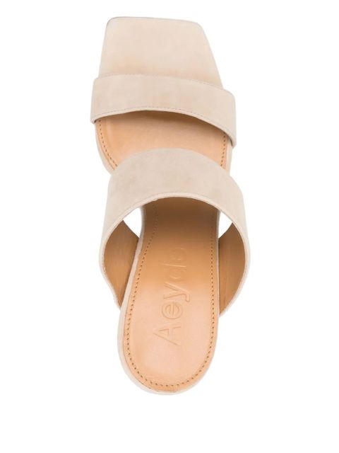 Aeyde 70mm suede sandals - Neutrals