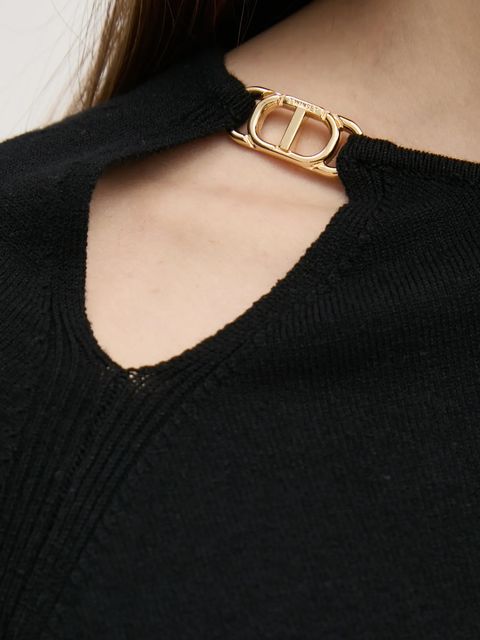 Twinset sweter damski kolor czarny lekki 251TP3490