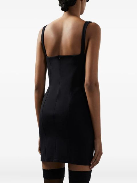 GCDS logo-plaque mini dress - Black