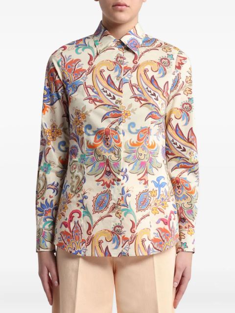 ETRO floral-print poplin shirt - Neutrals