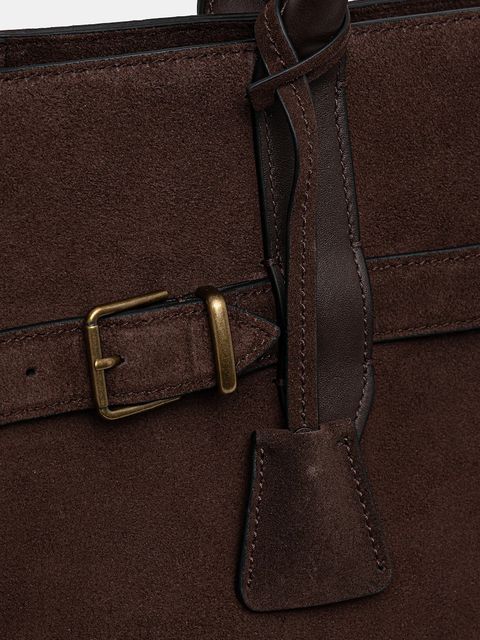 Marc O'Polo torebka zamszowa kolor brązowy 50818770301304