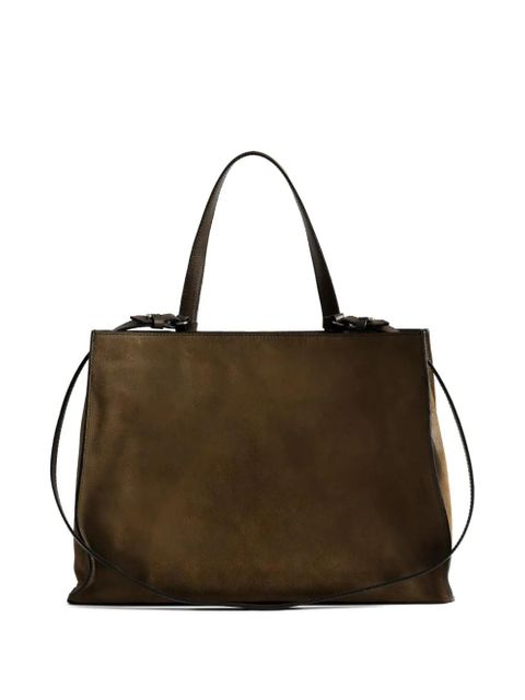 Zadig&Voltaire curved-detail suede tote bag - Brown