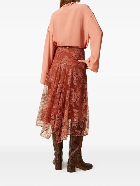 TWINSET lace mini asymmetric skirt - Orange