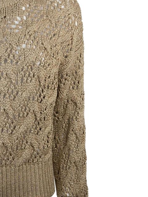 Max Mara geometric-pattern knit sweater - Gold