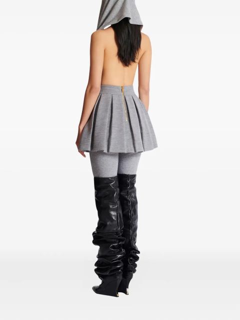 Balmain pleated knit mini skirt - Grey
