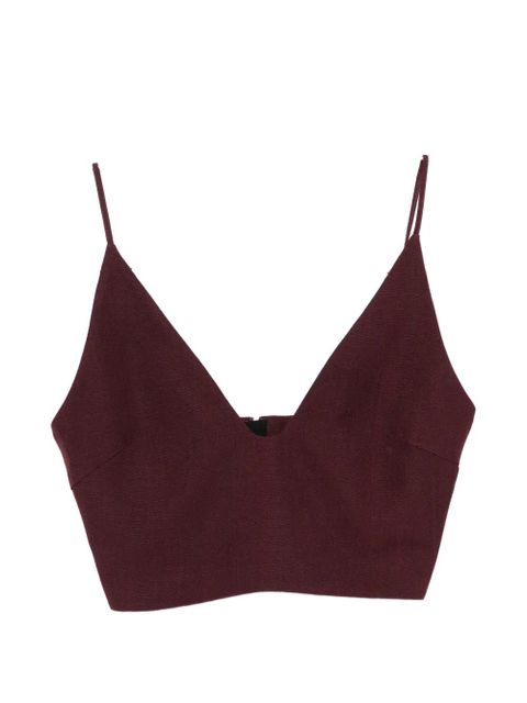 Jil Sander V-neck crop top - Purple - zdjęcie produktu nr 1