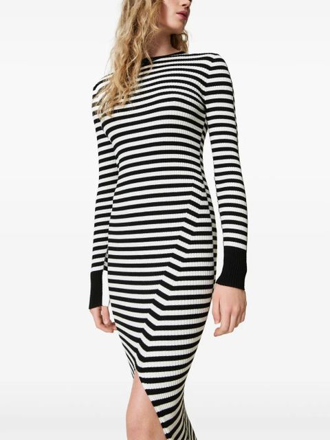 TWINSET striped knit dress - Black
