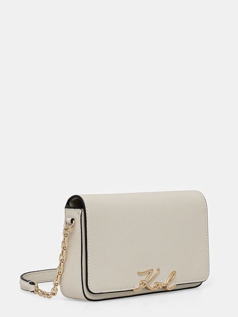 Karl Lagerfeld torebka skórzana K/SIGNATURE kolor biały B1W32037 - zdjęcie produktu nr 2