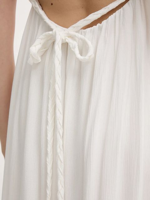 Answear.LAB sukienka kolor biały maxi rozkloszowana