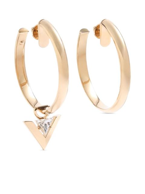 Valentino Garavani Je Les V-metal and crystal hoop earrings - Gold