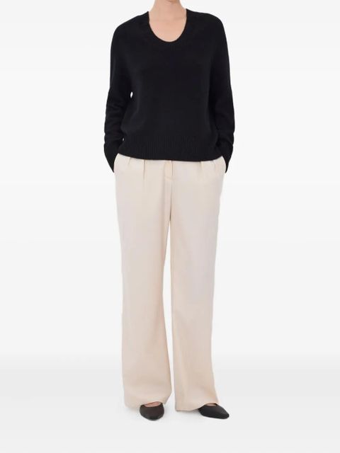 LouLou de Saison Baji U-neck ribbed sweater - Black