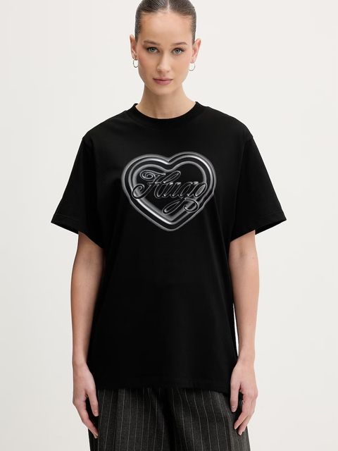 HUGO Blue t-shirt damski bawełniany Vintage Tee_B_8 - zdjęcie produktu nr 2