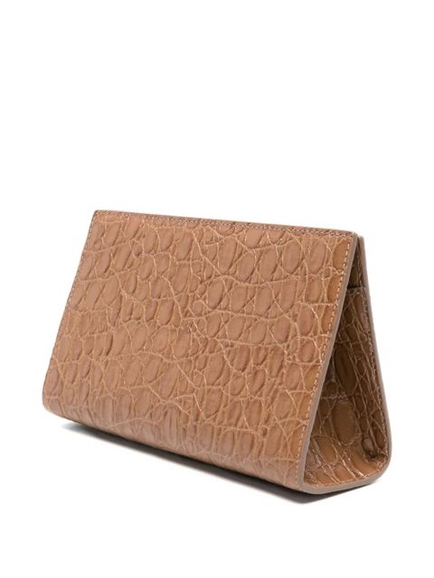 Giuseppe Zanotti crocodile-effect clutch bag - Brown