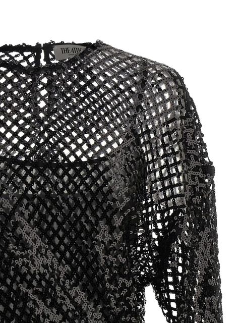 The Attico sequinned-mesh mini dress - Black - zdjęcie produktu nr 2
