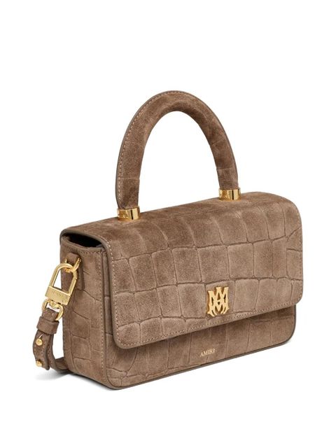 AMIRI croc-effect suede cross body bag - Neutrals