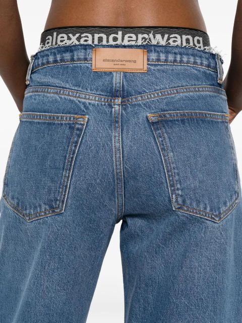 Alexander Wang logo-waistband jeans - Blue