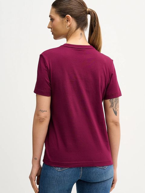 Calvin Klein Jeans t-shirt bawełniany damski kolor bordowy LV047B224G - zdjęcie produktu nr 2