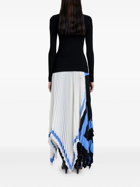 Proenza Schouler pleated patterned asymmetric skirt - White