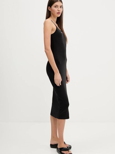 Tommy Jeans sukienka kolor czarny midi dopasowana DW0DW21170 - zdjęcie produktu nr 2
