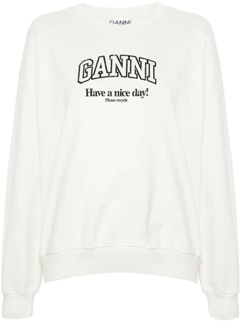 GANNI logo-print sweatshirt - Neutrals - zdjęcie produktu nr 1
