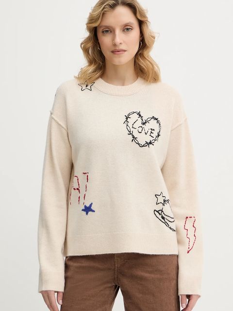 ZADIG&VOLTAIRE sweter kaszmirowy damski kolor beżowy KWSW02810 - zdjęcie produktu nr 1