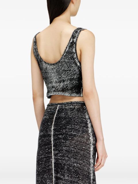 Diesel M-Lilas knotted cropped tank top - Black