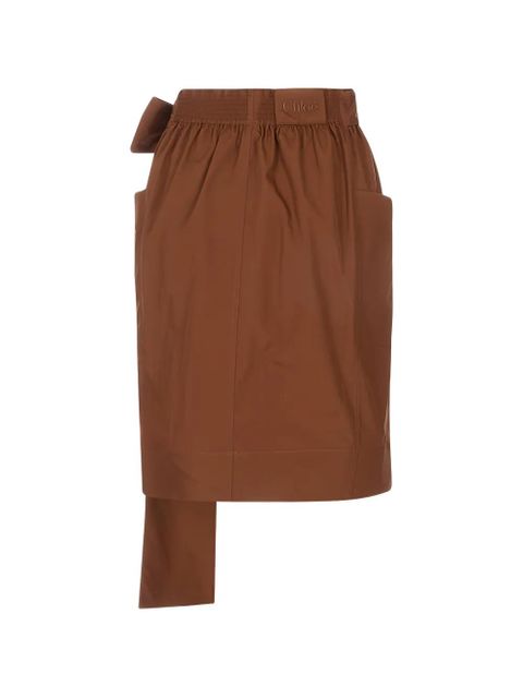 Chloé bow-detail patch-pocket pencil skirt - Brown - zdjęcie produktu nr 2