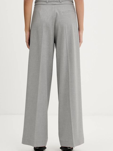 HUGO spodnie damskie kolor szary szerokie high waist 50555897