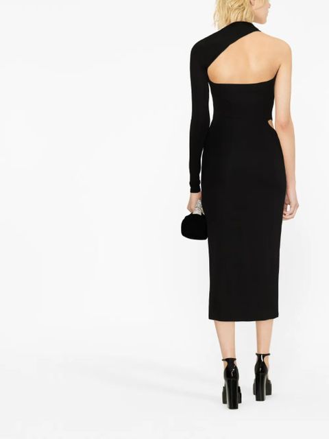 Versace one-shoulder cut-out midi dress - Black